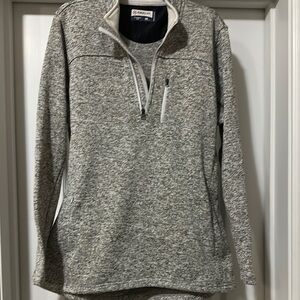 Magellan Outdoors Gray Zip Up Sweater with Knit Texture